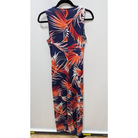 Tommy Bahama Navy/Orange Palm Floral Maxi Dress - Picture 2 of 2